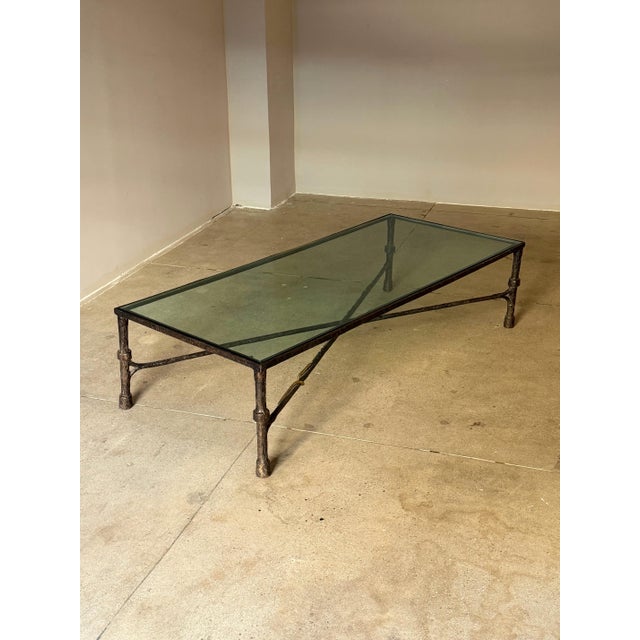 Traditional Christopher Chodoff “Etruscan” Bronze and Glass Coffee Table For Sale - Image 3 of 11