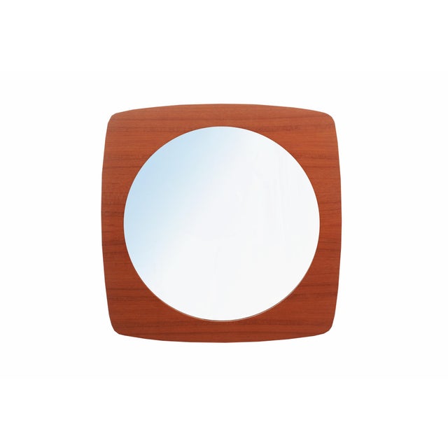 Brown Wall Mirror in Teak, 1965 For Sale - Image 8 of 8
