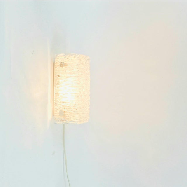 Mid-Century Modern Murano Ice Glass Wall Lights from Kaiser Leuchten, Germany, 1960s, Set of 2 For Sale - Image 4 of 11