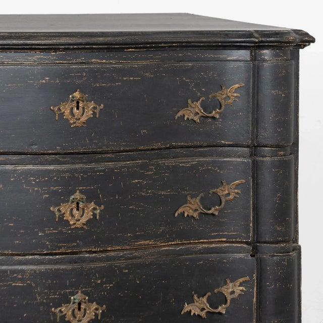 Late 18th Century Black Chest of Three Drawers For Sale - Image 10 of 13