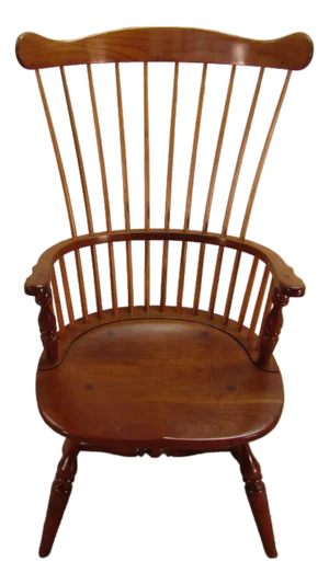 Duckloe Solid Cherry Fan Back Windsor Arn Chair