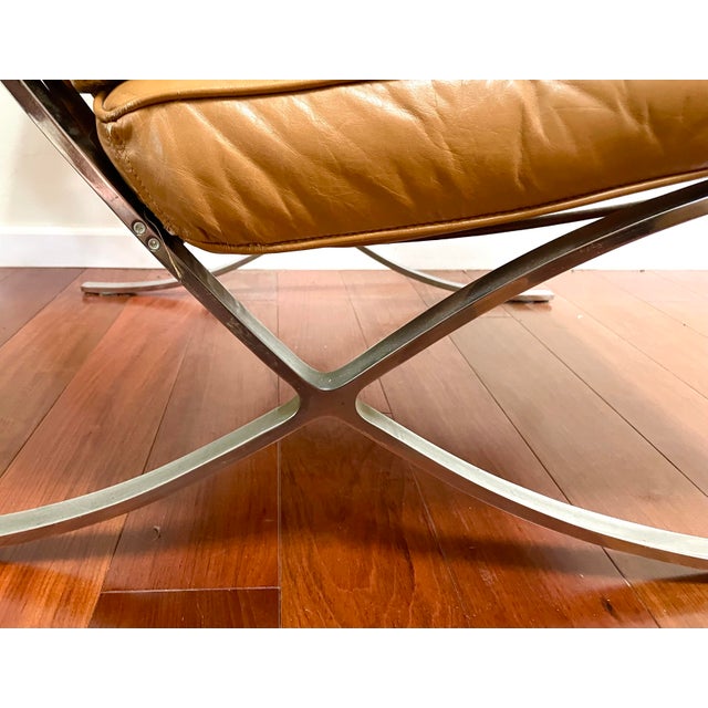 Animal Skin 1960s Mid Century Selig Barcelona Style Chairs - A Pair For Sale - Image 7 of 12