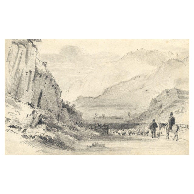 Philip Vandyke Browne, Llanberis Caernarfon, Early 19th Century, Graphite Drawing For Sale