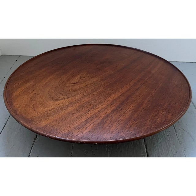 Wood 1930's Gomez Sisters Mahogany Lazy Susan Revolving Centerpiece Tray For Sale - Image 7 of 13