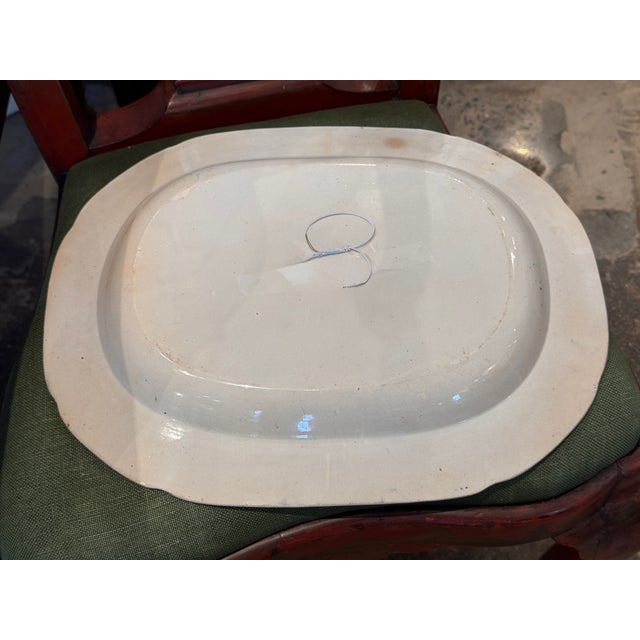 19th Century Blue Transferware Plate With Boatman Scene For Sale - Image 4 of 7