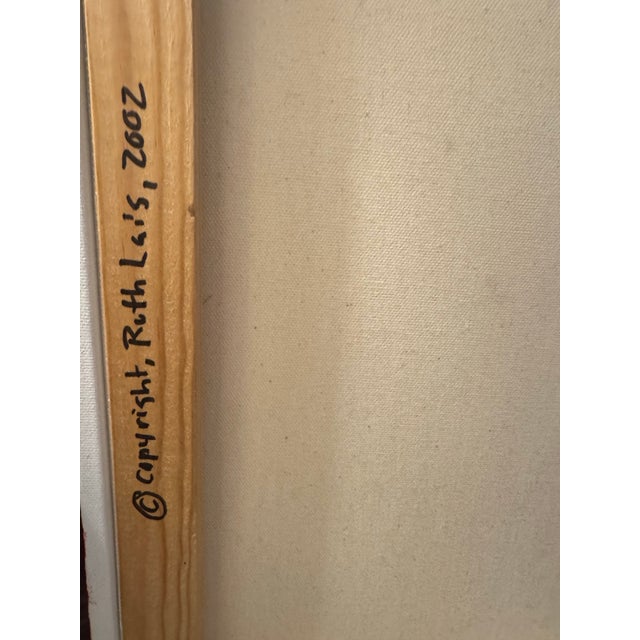 Textile Original Signed “Fire and Ice” Abstract Figurative Painting by Ruth Lais, 2002 For Sale - Image 7 of 7