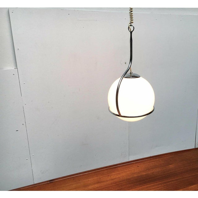 Mid-Century Modern Mid-Century Space Age Italian Glass Ball Pendant, 1960s For Sale - Image 3 of 18