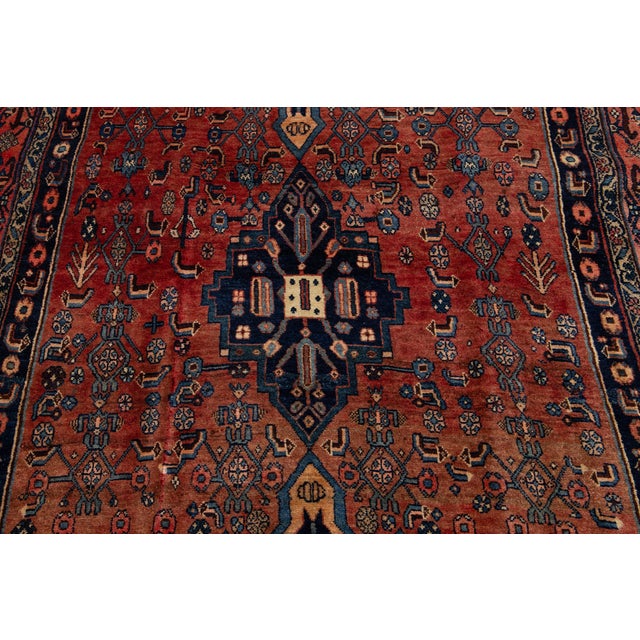 1960s Allover Vintage Handmade Persian Bidjar Wool Rug in Red For Sale - Image 5 of 10