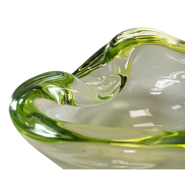 Vintage Italian Murano Glass Vase Bowl in Yellow, 1970 For Sale - Image 5 of 7