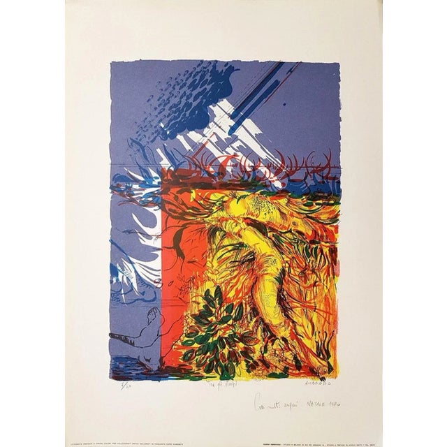 Among the Brushwood - Original lithograph by G. Ambrogio - 1970 1970 For Sale