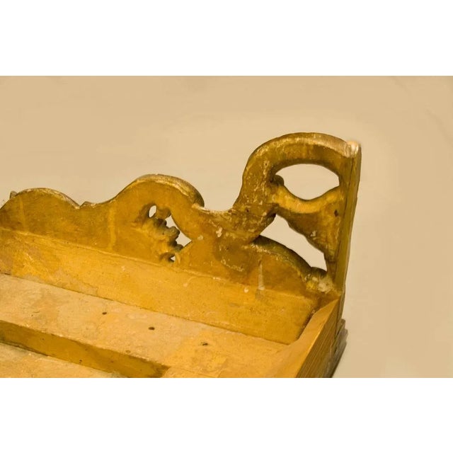 Gold Mid 18th Century Italian Rococo Painted and Gilded Console For Sale - Image 8 of 10