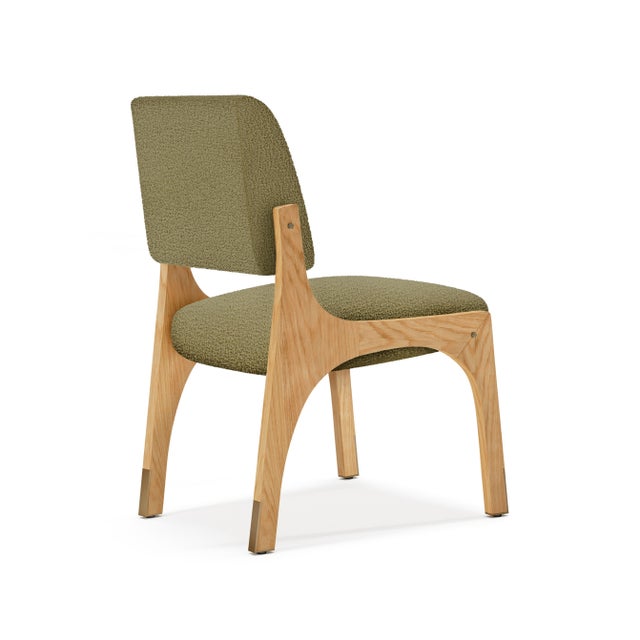 Contemporary Arches II Dining Chair in Oak and Boucle from Insidherland For Sale - Image 3 of 4