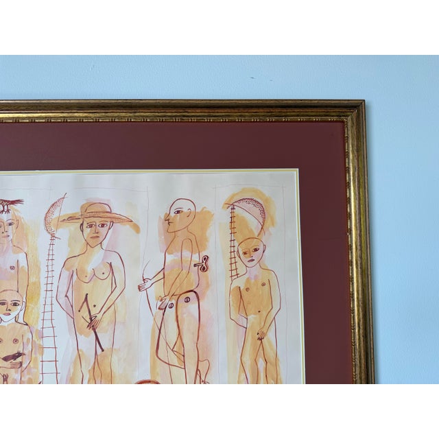 Plastic 2002 José García Montebravo “Espacios Transitados” Acrylic & Ink on Paper Painting – Framed For Sale - Image 7 of 12