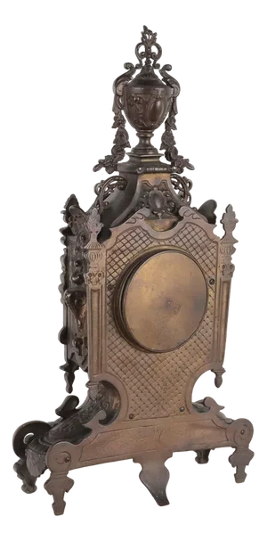 Antique Eclectic Style Clock in Bronze