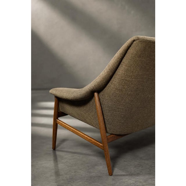 Wood Mid-Century Modern Scandinavian Two-Seater Grace Sofa in Brown Fabric from Ikea, 1961 For Sale - Image 7 of 18