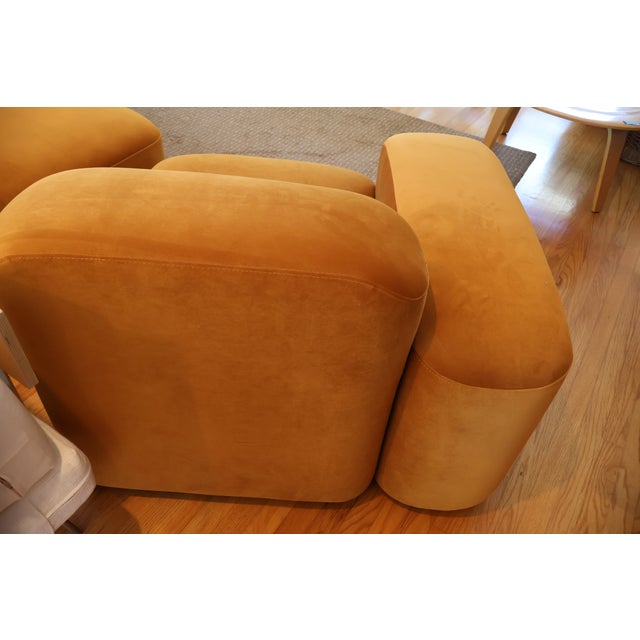 Sarah Ellison "Muse" 4-Piece Modular Sofa, Cognac Velvet For Sale - Image 9 of 12