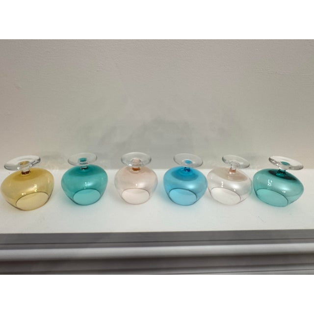 Mid 20th Century Mid 20th Century Mid Century Modern Pastel Colored Glass Brandy Snifters Cocktails - Set of 6 For Sale - Image 5 of 10