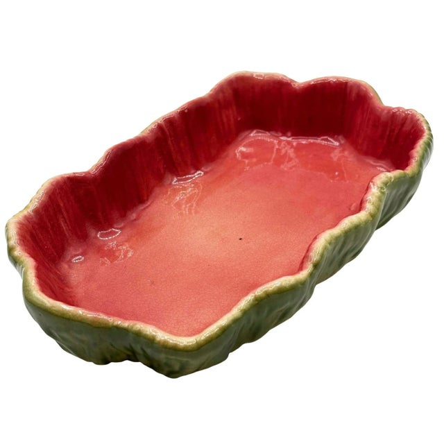 Mid-Century Modern California Pottery Ceramic Flamingo Figurine Set With Tropical Pond Tray - 3 Piece Set For Sale - Image 10 of 17