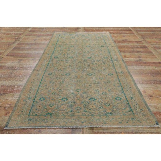 Textile Vintage Persian Tabriz Rug Runner - 04'03 X 10'03 For Sale - Image 7 of 9