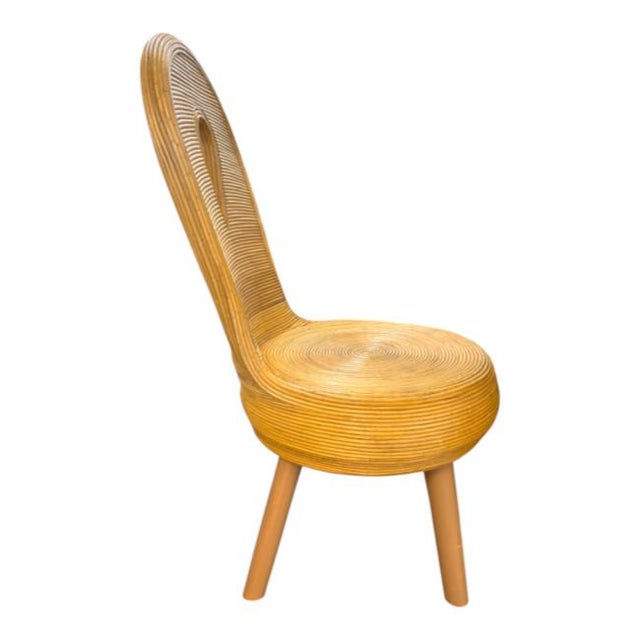 Mid 20th Century Vintage Sculptural Pencil Reed Side Chair For Sale - Image 5 of 8