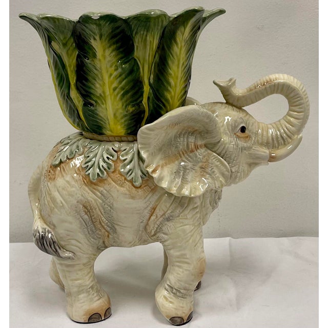Fitz & Floyd Hollywood Regency Style Ceramic Elephant Planter Chairish