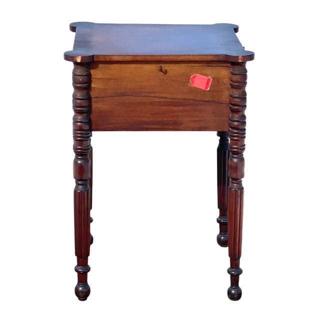 Antique Massachusetts Mahogany 2 Drawer Worktable / Nightstand For Sale - Image 9 of 12