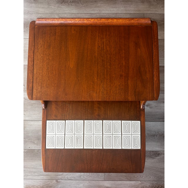 1960s Lane Furniture Cosmopolitan Walnut End Table Set For Sale - Image 11 of 15