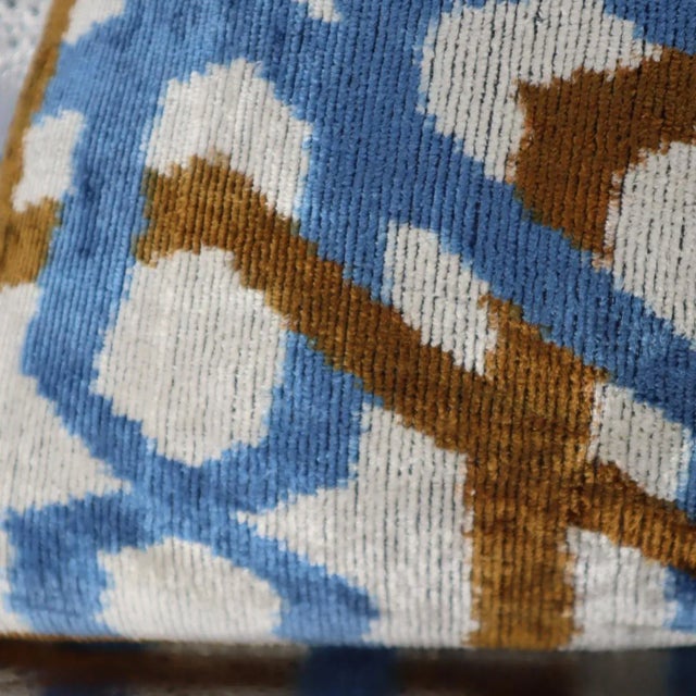 Textile Canvello Geometric Brown Red Handmade Velvet Throw Pillow & Down Insert For Sale - Image 7 of 11