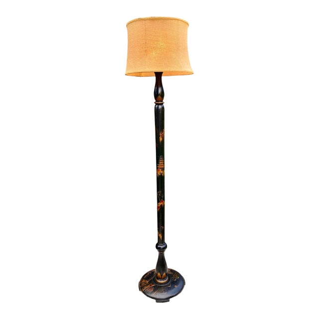 Antique Chinese Export Chinoiserie Floor Lamp for the English Market For Sale