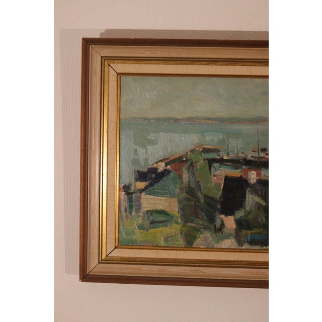 Original swedish oil on canvas – “coastal village” by k. Berndström – vintage & framed – 65 × 50 cm (approx. 25.6" ×...