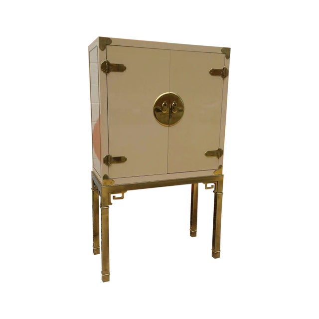 Mastercraft Mastercraft Brass and Lacquered Bar Cabinet For Sale - Image 4 of 7