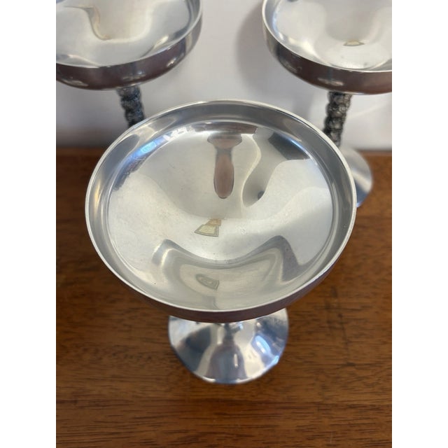 Vintage Spanish Plator Silverstone Silverplate Champagne Goblets, Set of 5 For Sale - Image 13 of 18