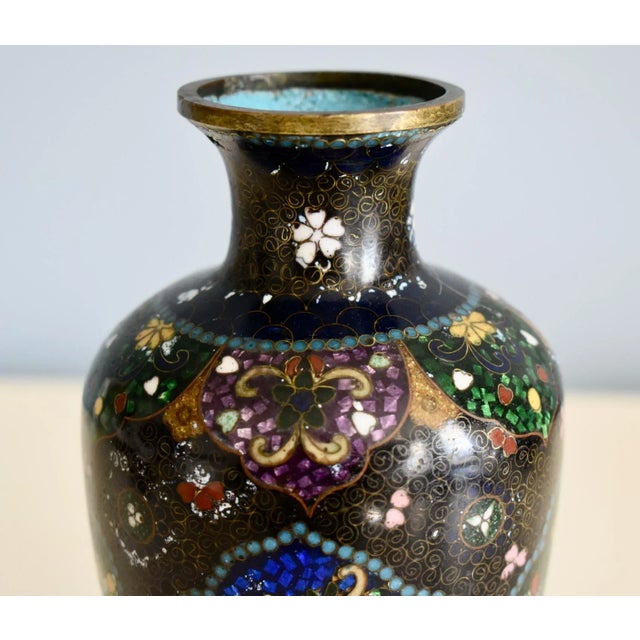 Antique Asian Cloisonné Vase For Sale - Image 9 of 12