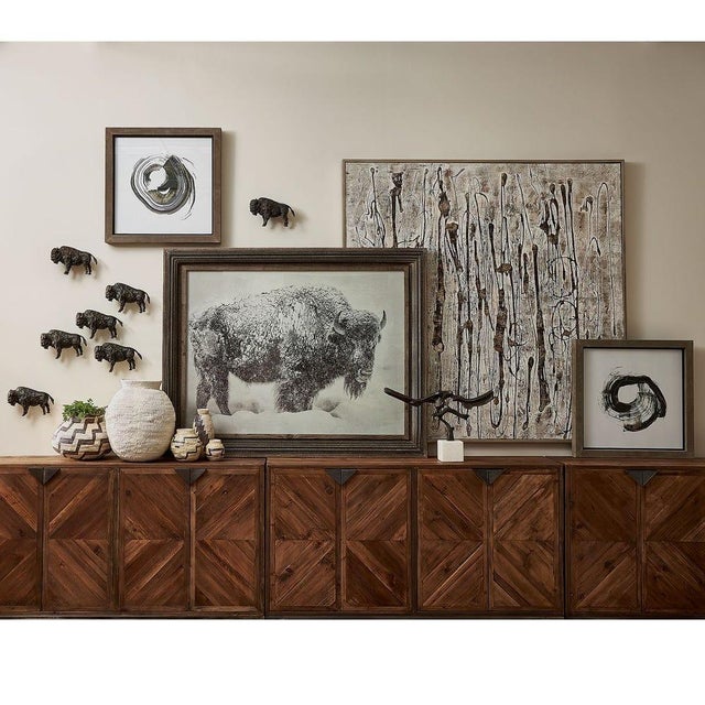 Not Yet Made - Made To Order Framed Snowy Buffalo Reproduction Print For Sale - Image 5 of 5