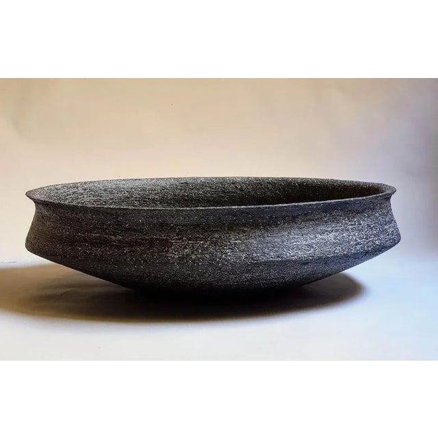 Contemporary Black Stoneware Phiale Plate by Elena Vasilantonaki For Sale - Image 3 of 7