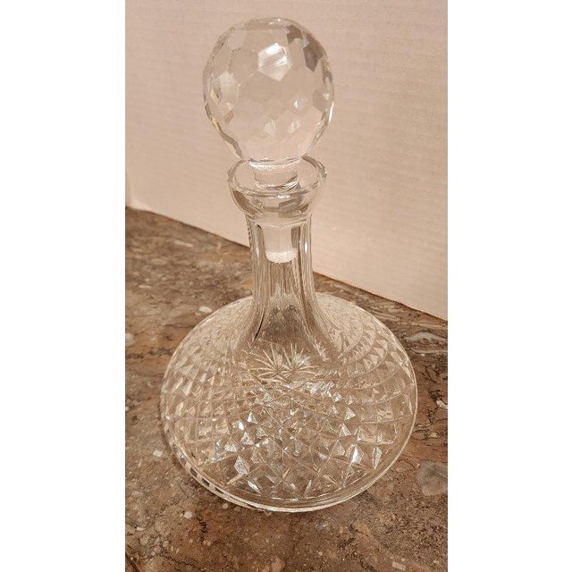 Glass Mid 20th Century Waterford Style Crystal Decanter For Sale - Image 7 of 9