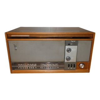 Model WR 718 Turntable Radio in Wood and Bakelite from Watt Radio, Italy, 1960s For Sale