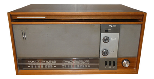 Model WR 718 Turntable Radio in Wood and Bakelite from Watt Radio, Italy, 1960s