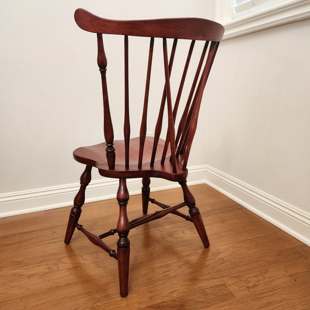 Mid 20th Century Vintage Maple Brace Back Windsor Chair; Newly Refinished For Sale - Image 5 of 11