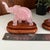 Late 20th Century Vintage Rose Quartz Carved Elephants on Stands - A Pair For Sale - Image 5 of 10