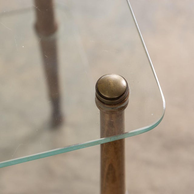 Wood French Wood and Glass Two-Tier Side Table For Sale - Image 7 of 15