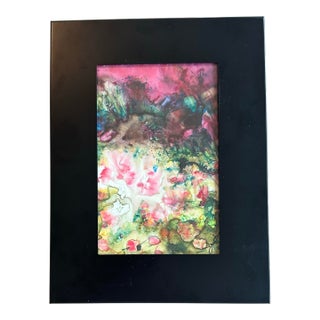 “Midnight Garden Reverie” Framed Original Watercolor by Nancy Smith For Sale