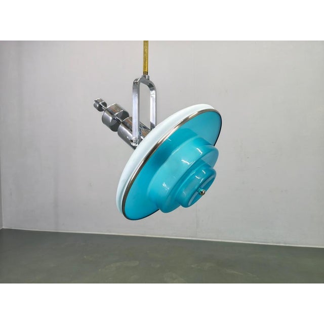 1930s Bauhaus Adjustable Ceiling Light in Brass and Glass from Otto Mueller, 1930s For Sale - Image 5 of 17