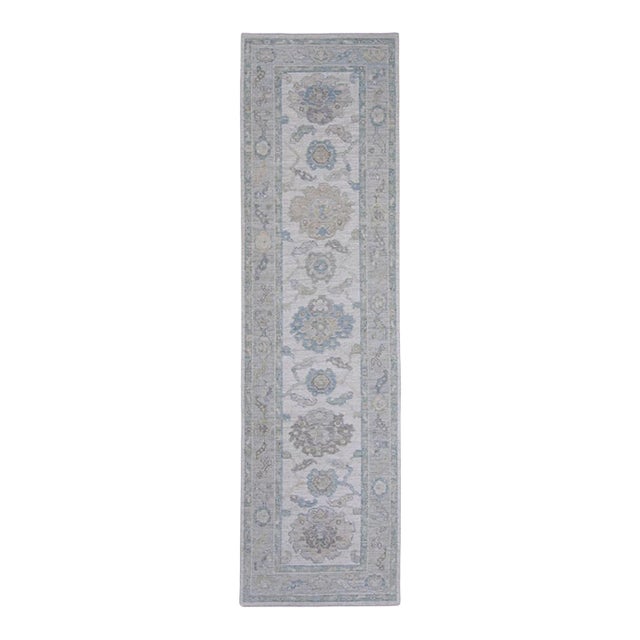 Turkish Oushak Runner Rug 2'10" x 10' For Sale