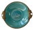 Art Deco Ceramic Dish in Turquoise Green Glaze & Brass from Christian Jensen, 1930s For Sale