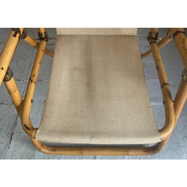 Light Yellow Vintage Italian Wicker Armchair, 1960s For Sale - Image 8 of 9