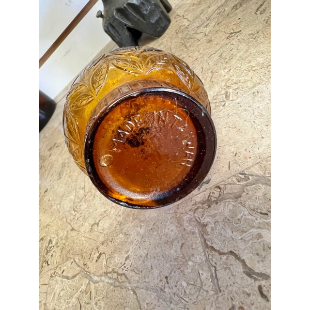 Mid 20th Century Vintage Wooden Candle Holder With Glass Chimney For Sale - Image 5 of 6