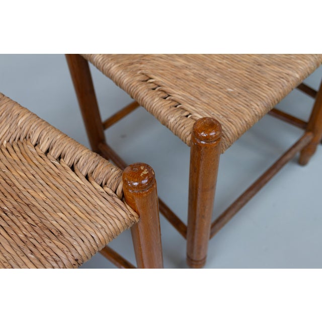 Danish Oak Chairs with Rush Seats in Seagrass by Hans Dau, 1940s, Set of 6 For Sale - Image 17 of 18