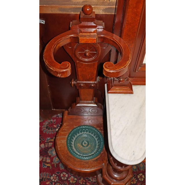 19th Century Victorian Walnut Pier Mirror Hall Tree Attributed to Thomas Brooks For Sale - Image 9 of 11