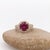 Ruby Ring With Earth Mined Diamonds Halo: Solid 14k Gold, Round 9mm, Size 6.75 For Sale In Columbus - Image 6 of 9